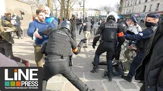 Manif Génération Identitaire - Confrontation Antifas / Paris - France 20 février 2021