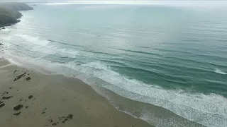 Porthtowan cliffs, beach and surf