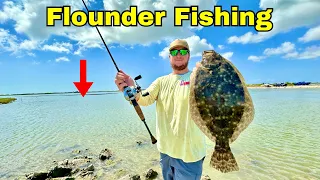 FLOUNDER FISHING Galveston Bay from the BANK!