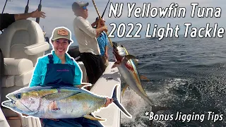 2022 NJ Yellowfin Tuna Light Tackle Fishing with Jigging Tips & Tricks