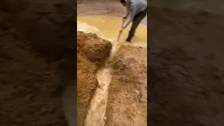 Massive dam made of dirt getting finally opened! - Drain Unclogging