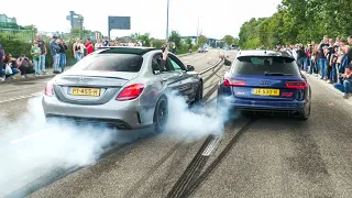 CRAZY MODIFIED Cars Leaving Carshow - BURNOUTS! POLICE DOESN'T CARE..