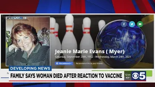 Kansas woman dies from reaction to coronavirus vaccine, obituary claims