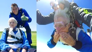 SHE DID IT!! **Grandma Skydives**
