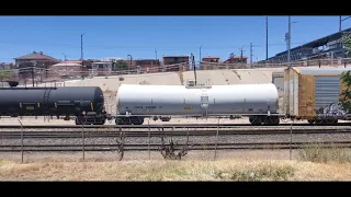 Union Pacific and Amtrak trains in downtown El Paso TX 05/23/21