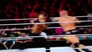 WWE Raw 4/27/15 Main Event Seth Rollins and Kane VS Roman Reigns and Randy Ortan