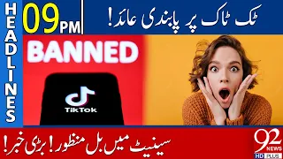 Tiktok Banned!! | Headlines | 09:00 PM | 15 December 2022 | 92NewsHD