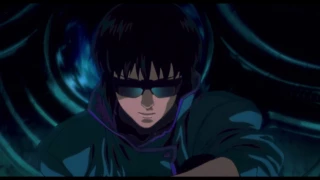 Ghost in the Shell (1995) rooftop drop scene