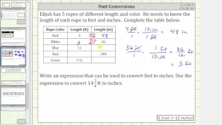 Convert Inches to Feet and Feet to Inches (CC:6.RP.3)