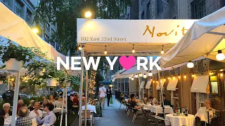 [4K]🇺🇸 NYC Night Walk🌙/ Gramercy Park Historic District🌇, Dinner at Novita,🍝🍷. July 18, 2021