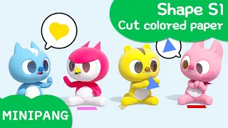 Learn shapes with MINIPANG | shape S1 | Cut colored paper✂️ | MINIPANG TV 3D Play