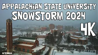Appalachian State University 4K/Snow Storm 2024 (DJI Mavic Air 2S Drone Footage) Stunning Snow Shots