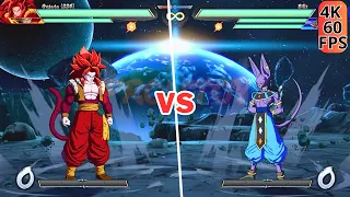 SS4 Gogeta & Super Baby 2 vs Beerus & Hit (Hardest AI) - Dragon Ball FighterZ | 4K 60FPS