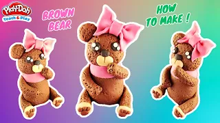 Learn How to Make Play Doh Brown Bear - step by step