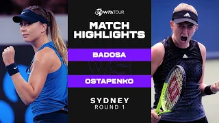 Paula Badosa vs. Jelena Ostapenko | 2022 Sydney Round 1 | WTA Match Highlights
