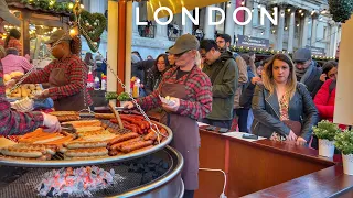 ✨ Trafalgar Square London Christmas Market 🎁 Walking London City - Big Ben to Covent Garden 🎄 4K HDR