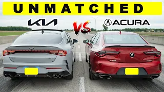 2021 Kia K5 GT takes on Acura TLX A Spec, Drag and Roll Race.