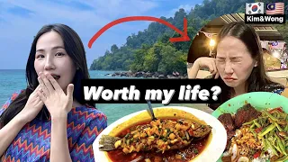 Korean gf almost DIED 🌶️ TOO SPICY in Malaysian Island! (Eng/Malay Sub) #tiomanisland #travelvlog