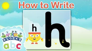 @officialalphablocks - Learn How to Write the Letter H | Bouncy Line | How to Write App