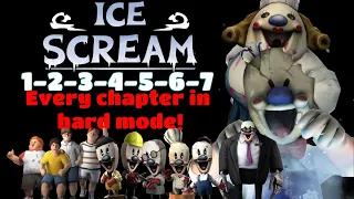 Ice Scream 1-2-3-4-5-6-7 full gameplay in hard mode!