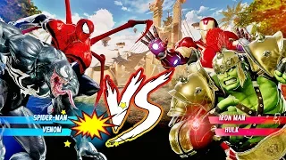 HOMEM ARANHA SUPERIOR e VENOM vs HULK GLADIADOR e HOMEM DE FERRO - Marvel vs Capcom