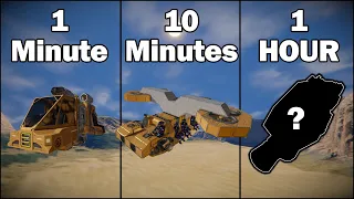 Building a TRANSPORT Ship in 1 Minute, 10 Minutes, and 1 Hour! - Space Engineers Challenge