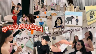 AMIGOS Y RIVALES AHORA EN CLASE DE ARTÍSTICA… toma un papelito y dibuja a tu personaje | VLOG