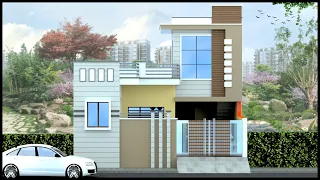 27'-0"x55'-0" 3D House Design With Layout Map | 3 Bedroom Home Plan  | Gopal Architecture