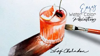 How to paint Glass and reflection | Watercolor painting  | Sill life | Primary colors only