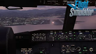 MSFS 2020 | PMDG 737 | Beautiful sunset visual approach into Nice Côte d'Azur (LFMN)