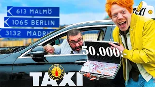 Betalar en taxi 50.000 och ser hur långt vi kommer