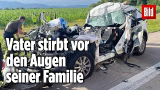 Horror-Unfall auf A5: Mazda fährt ungebremst in den Anhänger eines Lastwagens