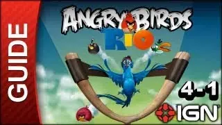 Angry Birds Rio - Jungle Escape  Level 4-1 - 3 Star Walkthrough