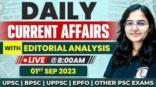 1st September Daily Current Affairs 2023 for BPSC Exams and Other Competitive Exams