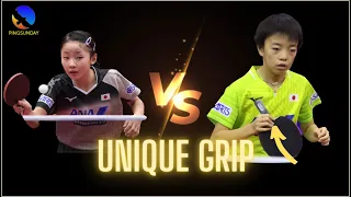 Miwa Harimoto vs Yuna Ojio11 years old (Unique Grip)