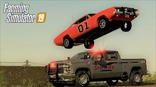 THE GENERAL LEE OUTRUNS ROSCO, BOSS HOGG & ENOS - DUKES OF HAZZARD FS19 (ROLEPLAY)