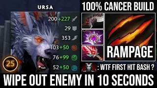 WTF Burst Down ALL 5 Enemy in 10 Sec | Madness Carry Rampage with Cancer Build 100% Crit - DotA 2