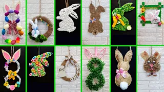 12 Economical Easter wreath  with waste materials |DIY Low budget Easter/spring decor idea (Part 2)