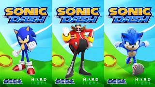 Sonic, Movie Sonic & Red Sonic: Ultimate Speed Battle in Sonic Dash!