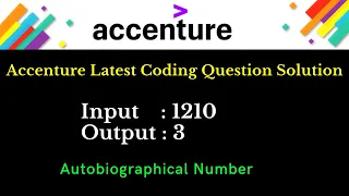 Accenture Latest Coding Question June 2021 | #Autobiographical Number