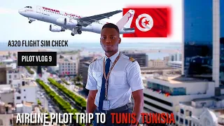 Airline Pilot Trip to Tunis, TUNISIA - A320 Flight SIM Check (4 STAR Hotel) | Pilot Vlog 9