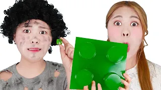 GIANT VS TINY Food Challenge! Different Food Challenges For 24 Hours by HIU 하이유