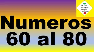 Learn how to say the numbers in Spanish. Learn Spanish numbers from 60 to 80.