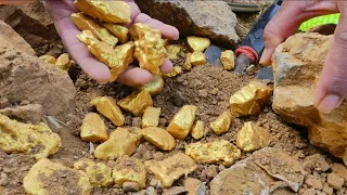 wow Digging  Big *Gold* in the Mountain! Best New Gold Mine of 2024 worth Million Dollar