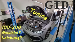 VW Golf 8 GTD Test // Chiptuning // Leistungsmessung // 100-200 Km/h Zeiten Messen