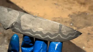 Damascus from band saw and circular saw + 30HGSA | Knife for the giveaway for the drone for the AFU