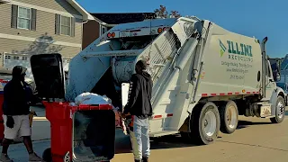 Freightliner M2 New Way Rear Loader Garbage Truck on Red Cascades