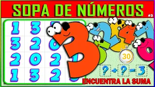 SOPAS DE NÚMEROS 🔢 PASATIEMPOS DIVERTIDOS ➕ JUEGOS Mentales MATEMATICOS Para ENTRENAR TU MENTE 🧠