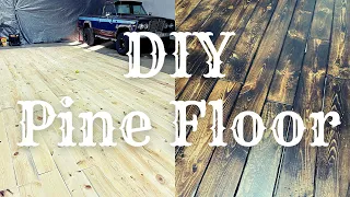 Pine Floor DIY Cheap Rustic Floor Idea HOW TO