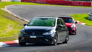 Golf 7.5 R Nürburgring Nordschleife with a quick cornering Mini! 14.5.